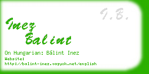inez balint business card
