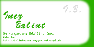 inez balint business card